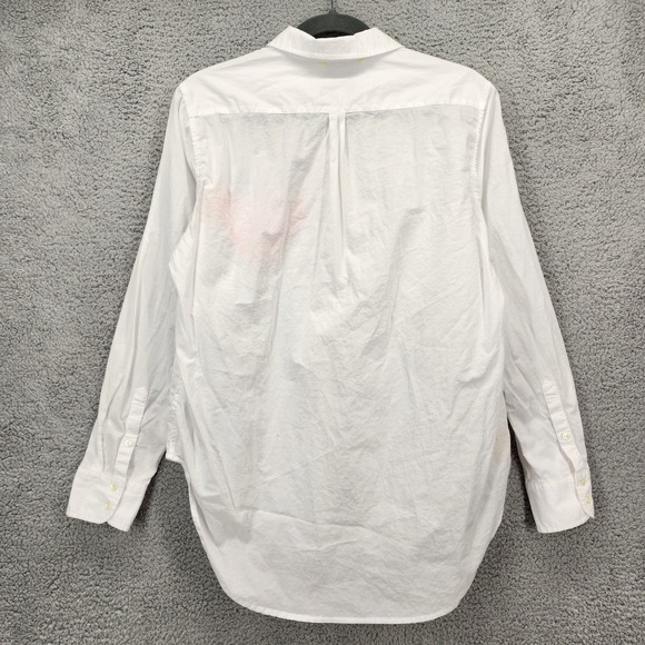 Kerri Rosenthal Small White Cotton Shirt with Pink Heart Applique Button Up Top - Picture 5 of 13